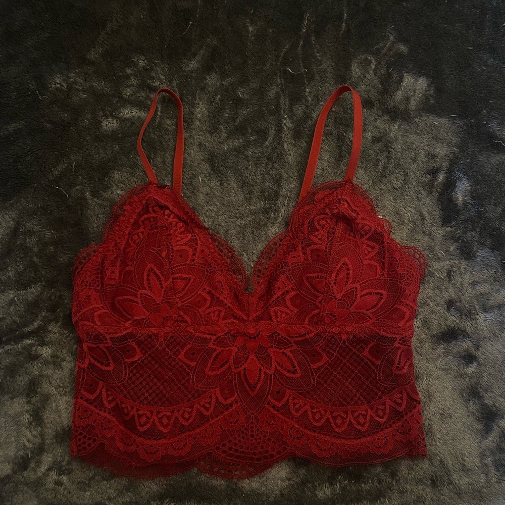 Deep red Hollister bralette.
